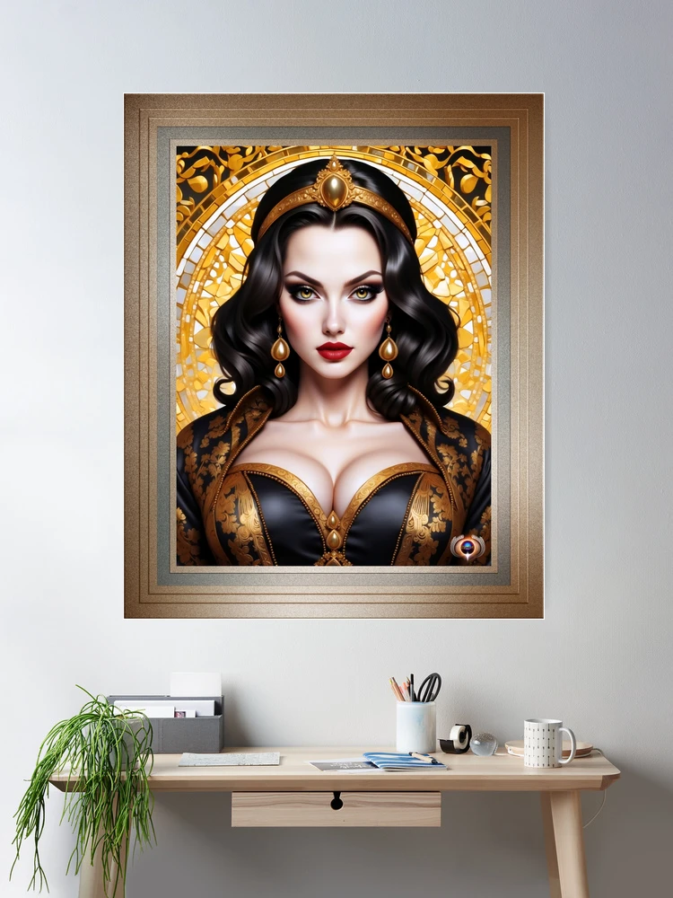 The Raven Beauty Carlotta Graves Beautiful AI Concept Art Portrait by Xzendor7 Room Decor Poster Art Print