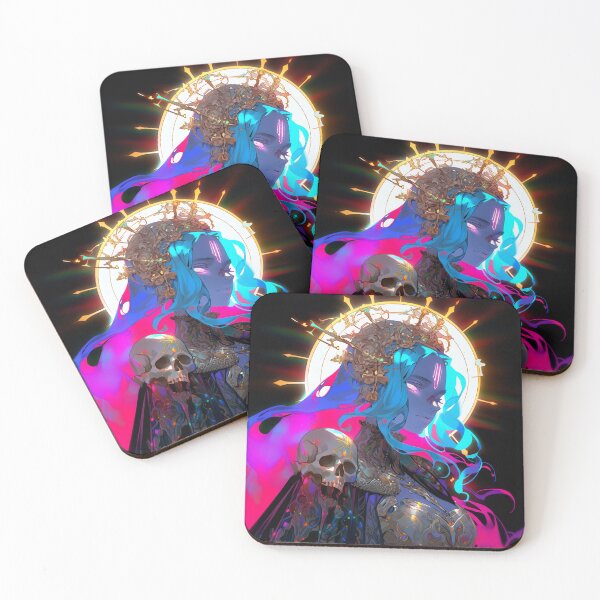 Item preview, Neon Fantasy Cyber Queen Anime Girl designed and sold by bubblegoth.