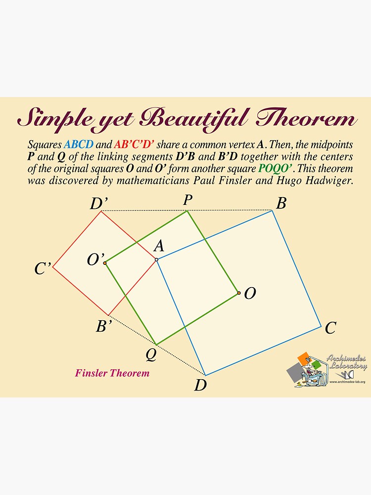 Thumbnail 3 of 3, Sticker, Finsler Theorem designed and sold by GianniSarcone.
