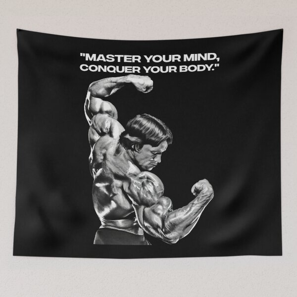 Item preview, Stoic Quote "Master your mind, conquer your body." Arnold. schwarzenegger Fan art designed and sold by HuzaifaNaveedh.