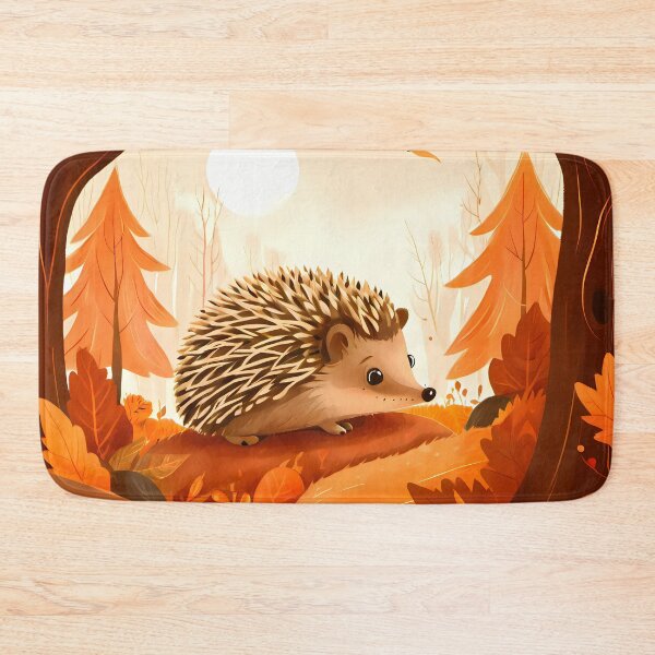 Item preview, Hedgehog in the forest. Warm colors palette. designed and sold by twisted-dot.