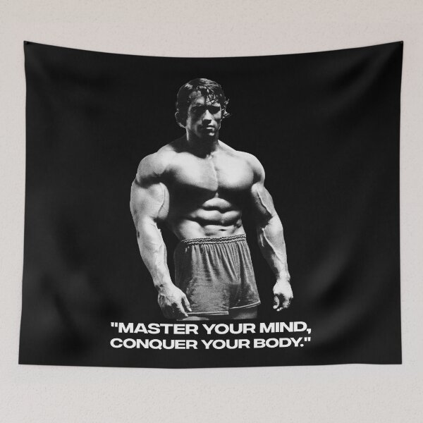 Item preview, Stoic Quote "Master your mind, conquer your body." Arnold. schwarzenegger Fan art designed and sold by HuzaifaNaveedh.