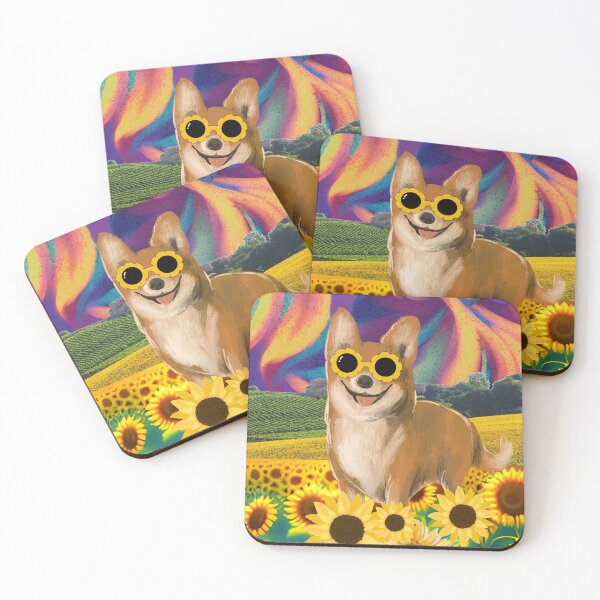 Item preview, Corgi in sunflower field designed and sold by GasconyPassion.