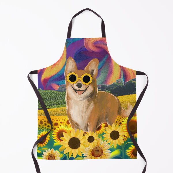 Item preview, Corgi in sunflower field designed and sold by GasconyPassion.