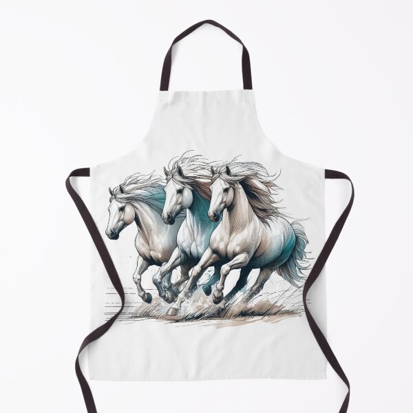 Item preview, "I would like to depict a scene of three white horses galloping at full speed, their mane fluttering in the wind. Watercolor designed and sold by PaintMeWorld.