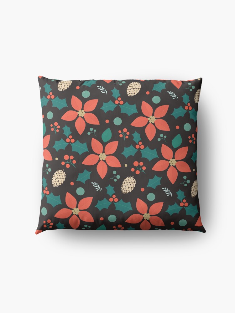 Alternate view of Deck the Halls (Black) Floor Pillow