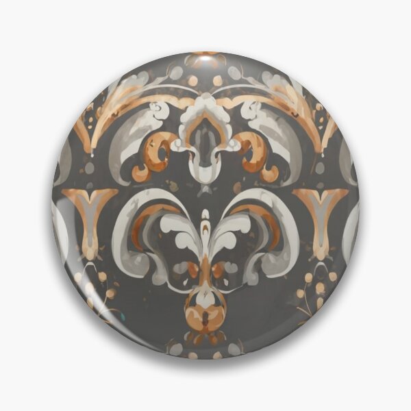 Item preview, Damask - Golden White and Black Texture Abstract ; Floral Pattern Decorative arabesque designed and sold by PatternInArt.