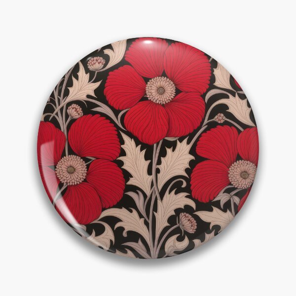 Artikelvorschau, Jugendstil-Blumenmuster-Kollektion Nr. 1 – Rot-Violett-Blumen Nr. 25 entworfen und verkauft von elektronen.