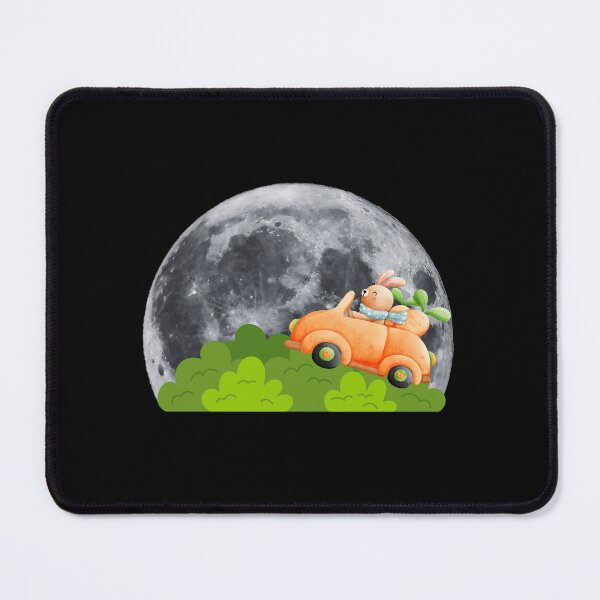 Item preview, rabbit riding a car on the moon designed and sold by Thespacerocket.