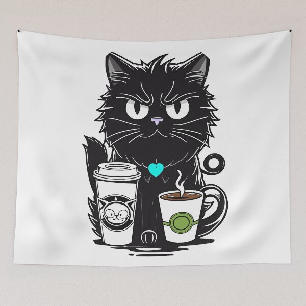Item preview, Coffee Kitten, Cat with Coffee Addiction,  designed and sold by cutenesss.