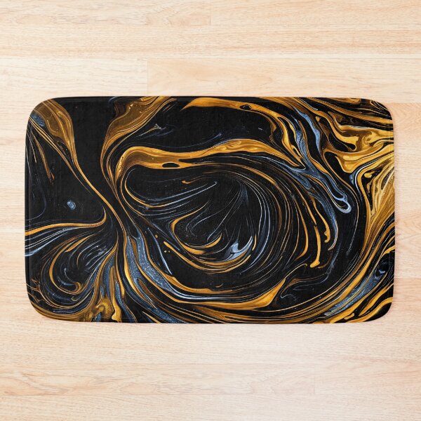Item preview, Golden currents on night-time marble designed and sold by Klickkunstwerke.