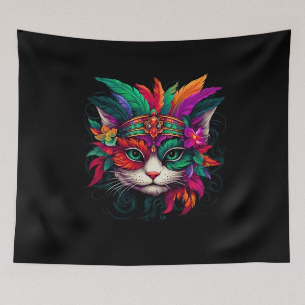 Aperçu de l'œuvre Meowdy Gras Drôle Meowdi Gras Mardi Gras créée et vendue par Chmielayka.