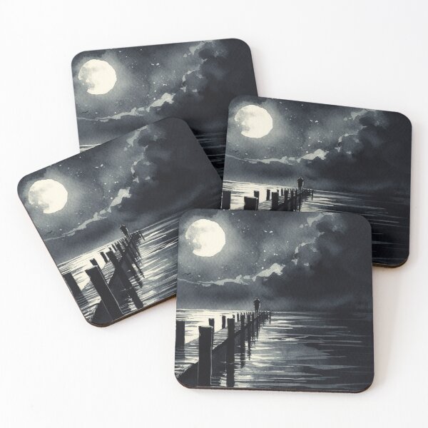 Item preview, Noir Vintage Moonlit Pier designed and sold by RESToRAPTOR.