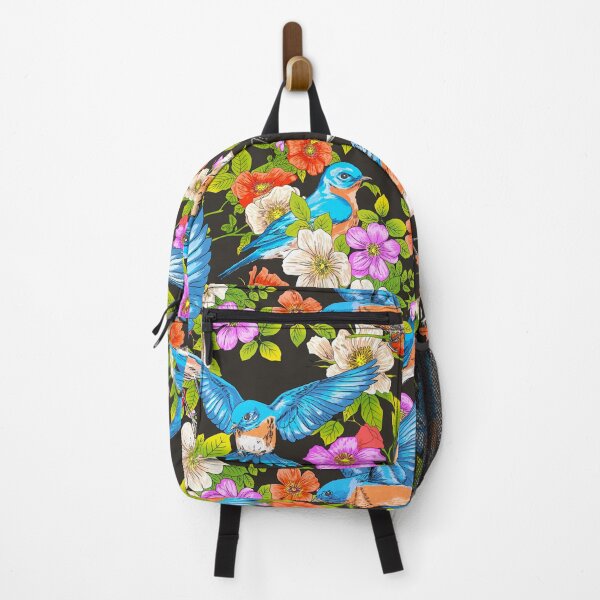 Item preview, Eastern bluebird with botanical gardens in summer spring designed and sold by ThiwaArtbyHeart.