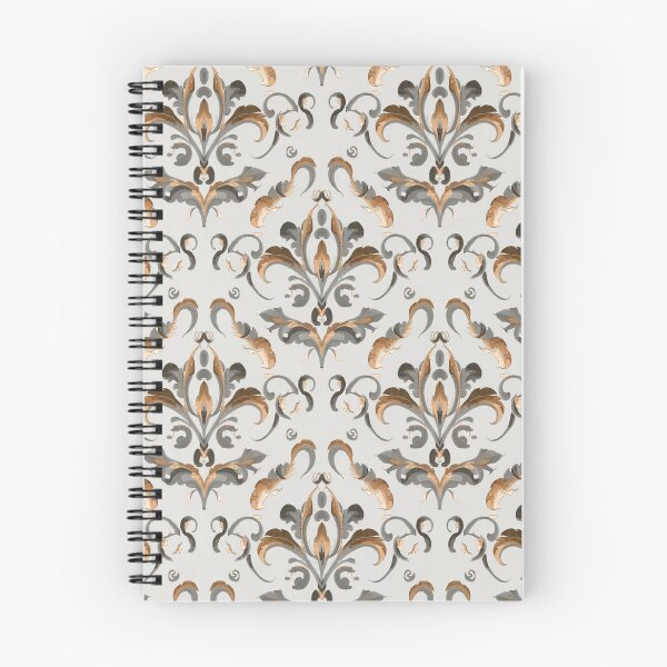 Item preview, Damasco - Resumen dorado y gris; Patrón floral arabesco decorativo designed and sold by PatternInArt.