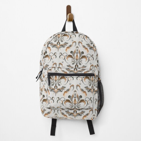 Item preview, Damask - Golden and Grey Abstract ; Floral Pattern Decorative arabesque designed and sold by PatternInArt.