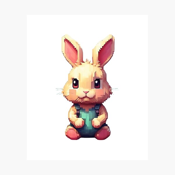 Item preview, Yellow pixel rabbit designed and sold by HarriPaloma.