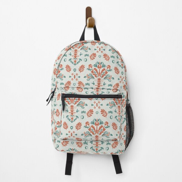 Item preview,  Damask - Orange and Blue Abstract ; Floral Pattern Decorative arabesque designed and sold by PatternInArt.