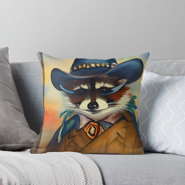 Artikelvorschau, Herr Waschbär im Cowboyhut-Porträt entworfen und verkauft von Paw's Arts.