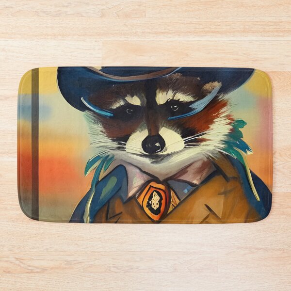 Item preview, Mr. Raccoon In A Cowboy Hat Portrait designed and sold by Paw's Arts.