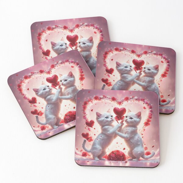 Item preview, Couple Cats With Love Heart  designed and sold by BotunPeony.