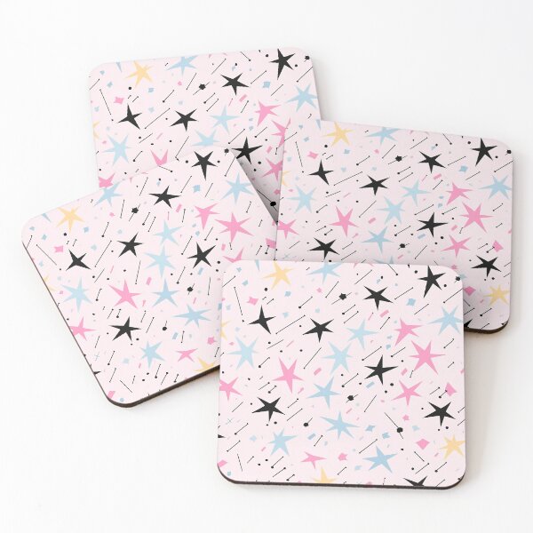 Item preview, Pastel 1950's Retro-Futurism Atomic Comic Star Pattern designed and sold by Ashburnsmum2018.