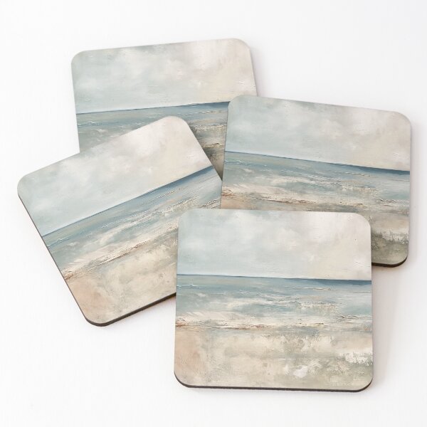 Item preview, Serene Shores - Neutral Seascape Canvas designed and sold by MichelTimeArt.