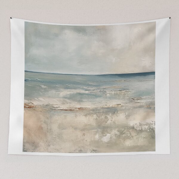 Item preview, Serene Shores - Neutral Seascape Canvas designed and sold by MichelTimeArt.