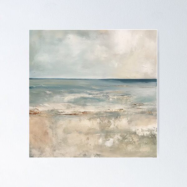 Item preview, Serene Shores - Neutral Seascape Canvas designed and sold by MichelTimeArt.