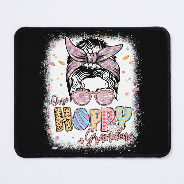 Item preview, One Hoppy Grandma Bunny Messy Bun Women Happy Easter Day designed and sold by MobyStickers.