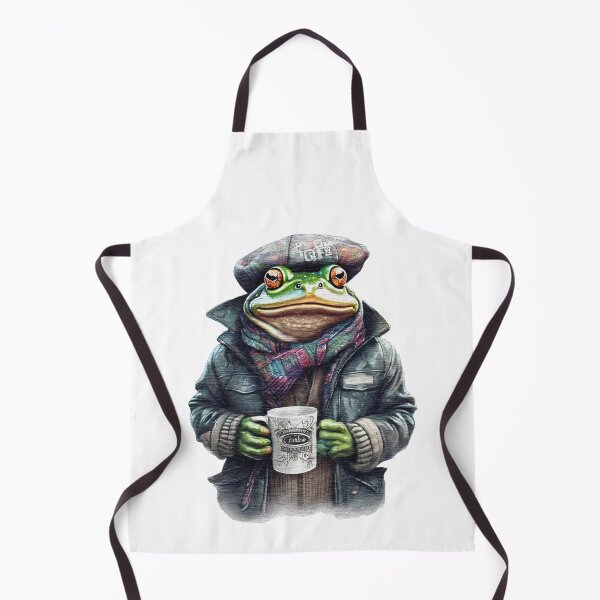 Item preview, Frog wearing a jackets holding a cup coffee designed and sold by jnsmerchstore.