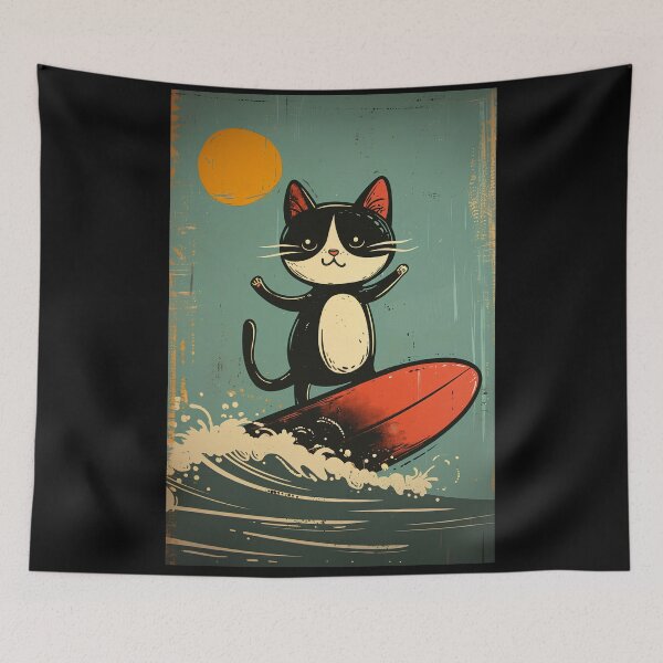Item preview, Surfing cute cat designed and sold by randrdesign.
