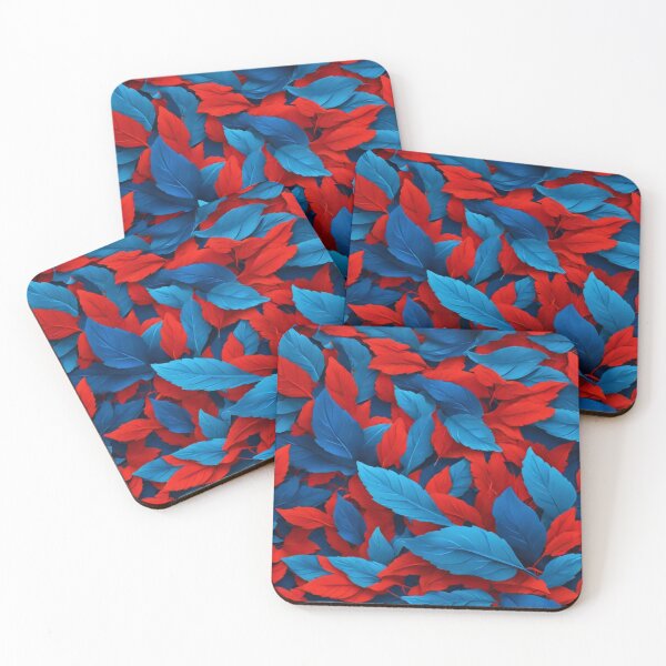 Item preview,  Leaf - Red and Blue Leaves Pattern ; Nature Pattern designed and sold by PatternInArt.