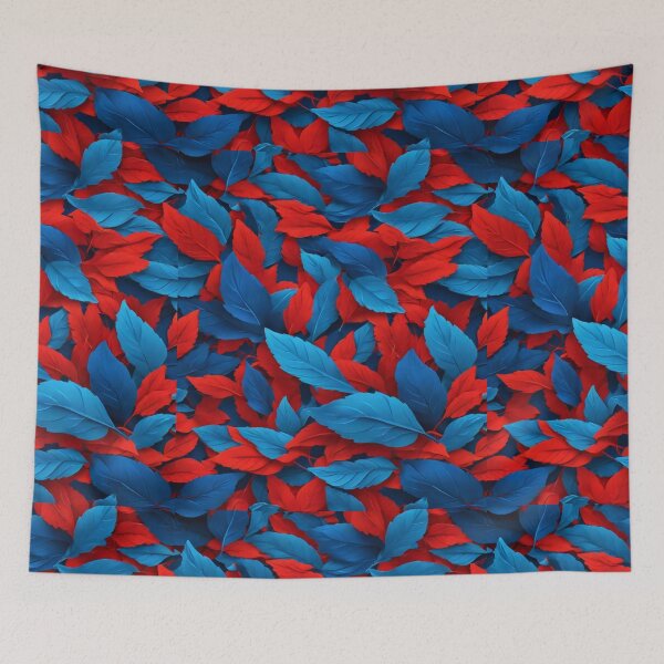 Item preview,  Leaf - Red and Blue Leaves Pattern ; Nature Pattern designed and sold by PatternInArt.