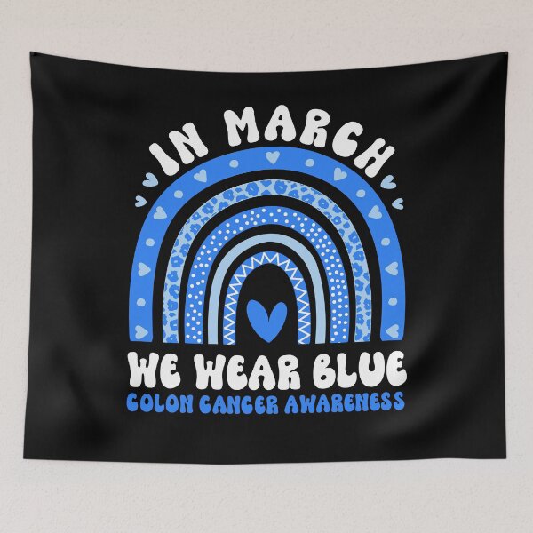 Item preview, In March We Wear Blue Colon Cancer Awareness Leopard Rainbow designed and sold by MobyStickers.