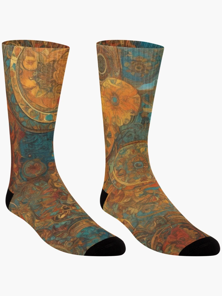 Thumbnail 3 of 5, Socks, Abstract Pattern Multicolor Background designed and sold by Simplybe1.
