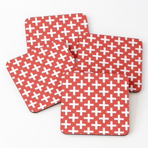 Item preview, Red White Switzerland Cross Plus Geometric Strong Swiss Precision Pattern designed and sold by PenguinForests.