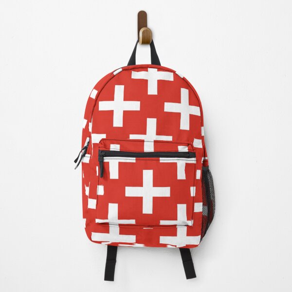 Item preview, Red White Switzerland Cross Plus Geometric Strong Swiss Precision Pattern designed and sold by PenguinForests.