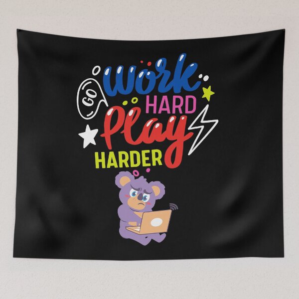 Item preview, Work Hard Play Harder - Life quote design designed and sold by TheArtistOf2022.