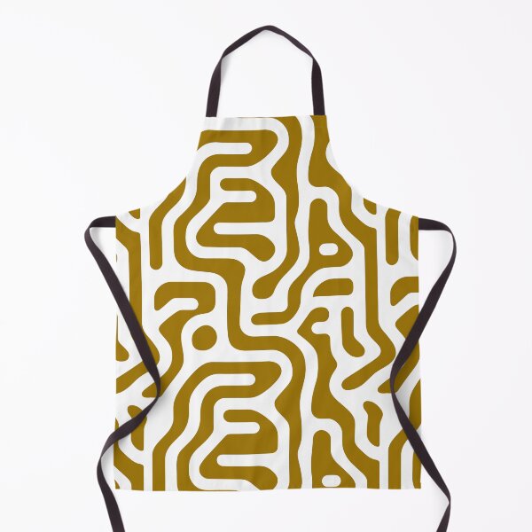Item preview, Bold Labyrinth: White and Mustard Yellow Maze Pattern designed and sold by ColorfulVanilla.