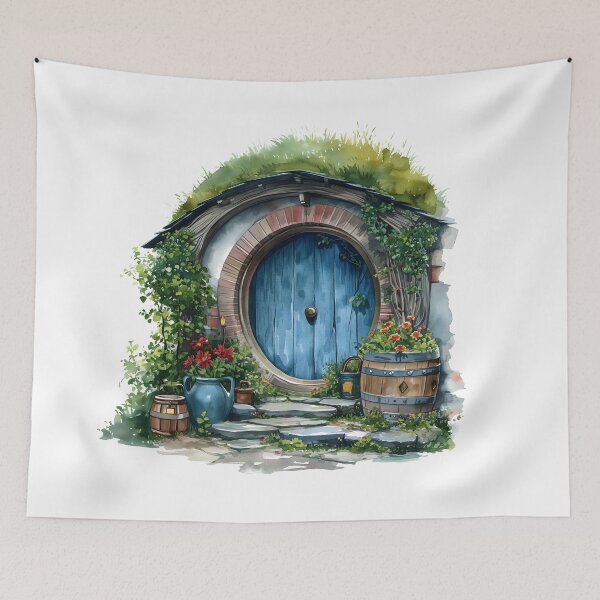 Item preview, Beautiful Halfling Home in Watercolor - Fantasy designed and sold by Fenay Designs.