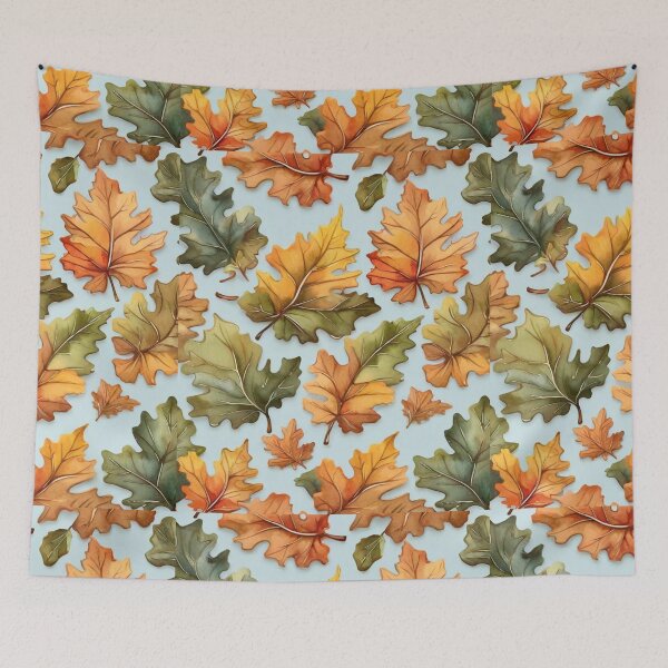 Item preview,  Leaf - Green and Orange Oak Leaves Pattern ; Nature Pattern designed and sold by PatternInArt.