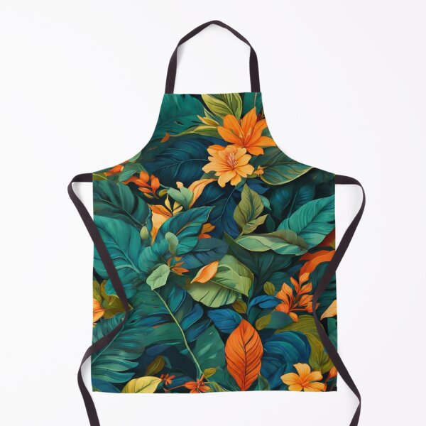 Item preview, Leaf - Green , Orange and Blue Leaves Forest Pattern ; Nature Pattern designed and sold by PatternInArt.