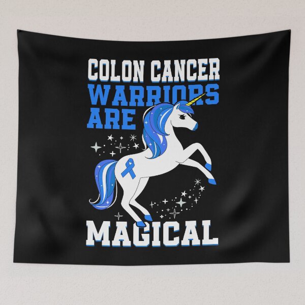 Item preview, Colon Cancer Warriors Are Magical Awareness Unicorn Ribbon designed and sold by MobyStickers.