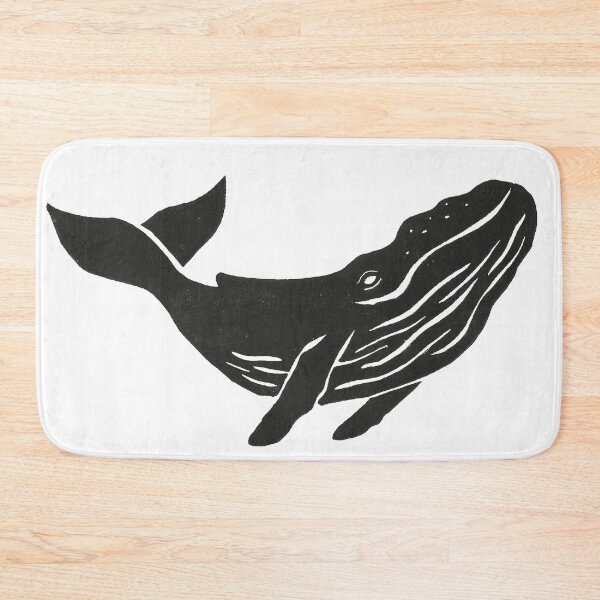 Item preview, Whale Linoleum Block Print designed and sold by hannahsbennett.
