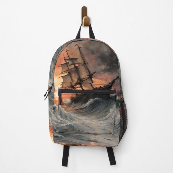 Item preview, Ship Sailing on High Waves at Sunset designed and sold by Bright-Moonrise.