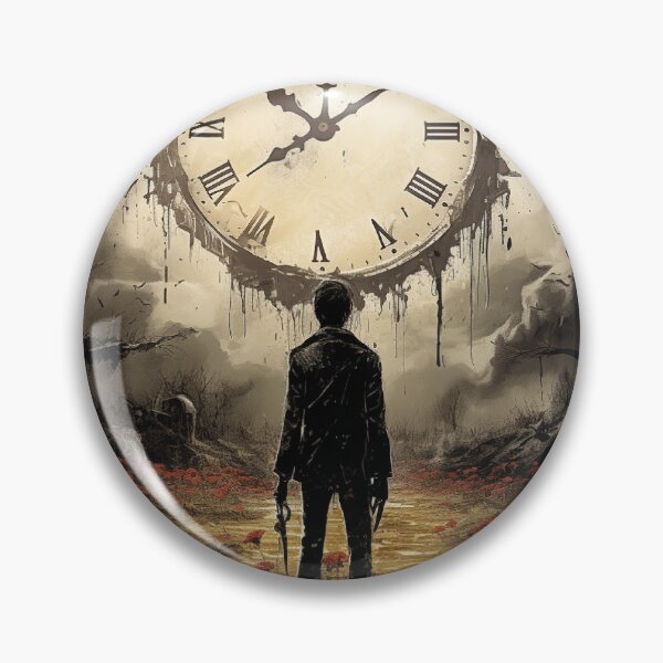 Item preview, Glade of Red Flowers with Wrong Clock designed and sold by GrinGalore.