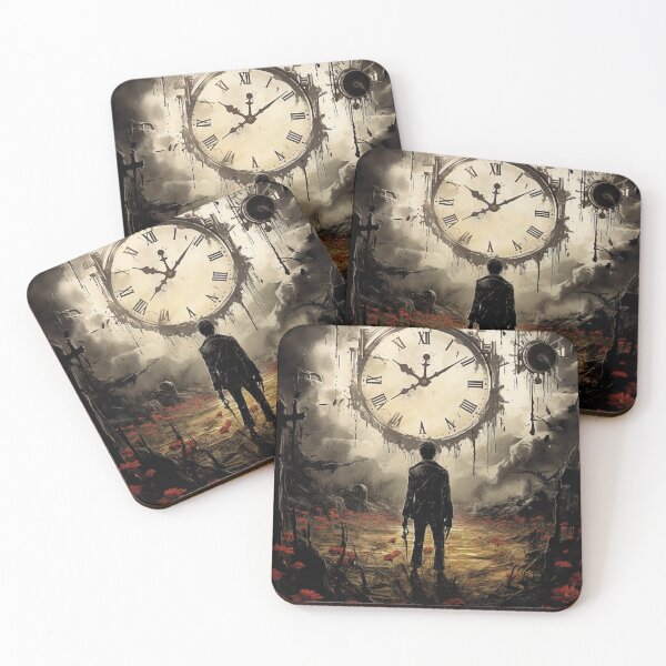 Item preview, Glade of Red Flowers with Wrong Clock designed and sold by GrinGalore.