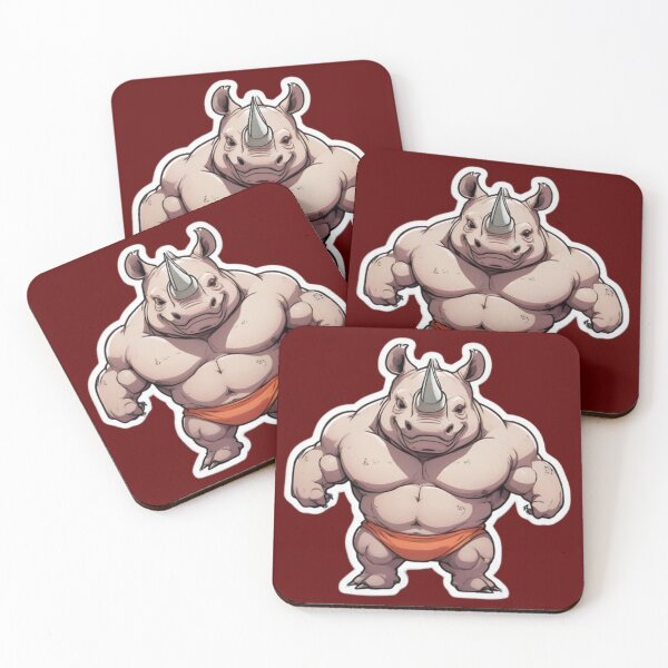 Item preview, Anime-Style Bodybuilder Rhino  designed and sold by Goatsmilk69.