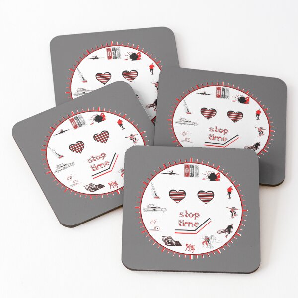 Item preview, stop time clock arrow black red white designed and sold by 4rpixs.